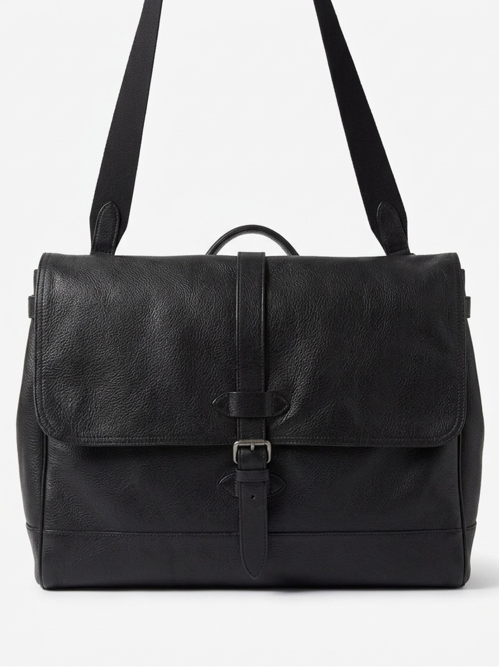 COACH Hudson Messenger Pebbled Leather Crossbody Bag, Unisex